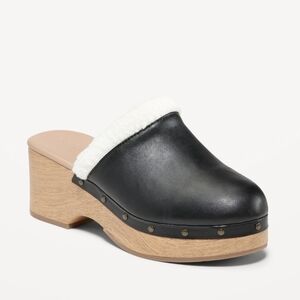 6 • Old Navy • Faux-Leather Sherpa-Lined Clogs